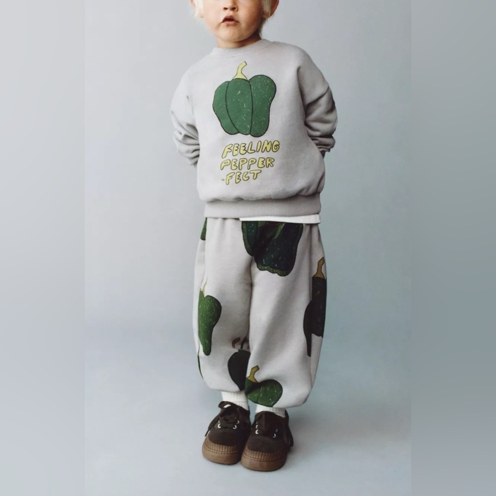 ISO Zara Printed Jogging Sweatshirt and Joggers Set Pepper Feeling Pepper-fect - Picture 2 of 2